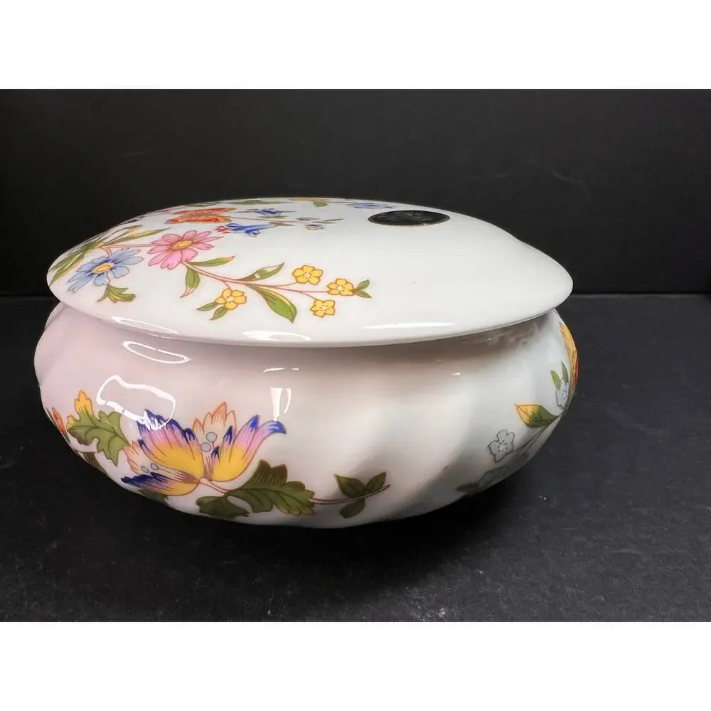 Aynsley Cottage Garden Trinket Box Fine Bone China Made in England